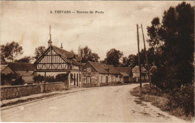Carte postale ancienne Thivars Bureau de Poste à Thivars