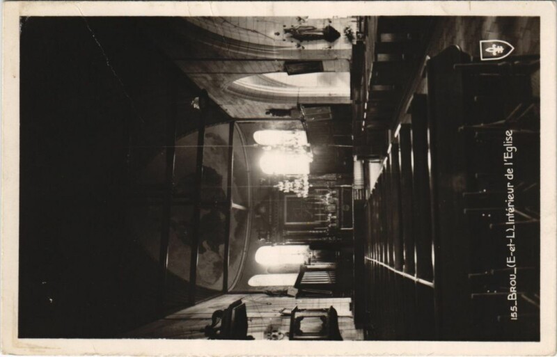 Carte postale ancienne Brou Interieur de l'Eglise