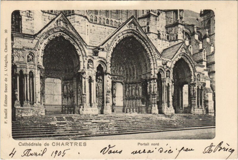 Carte postale ancienne Chartres Cathedrale - Portail Nord à Chartres