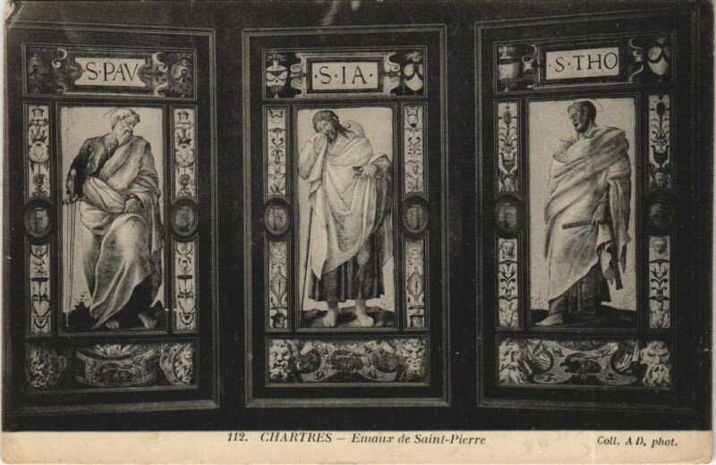 Carte postale ancienne Chartres Emaux de Saint-Pierre à Chartres