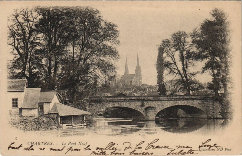 Carte postale ancienne Chartres Le Pont Neuf à Chartres