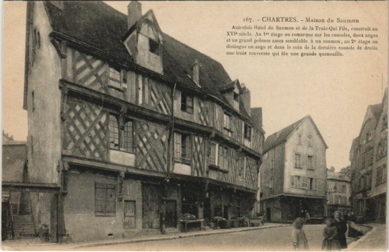 Carte postale ancienne Chartres Maison du Saumon à Chartres