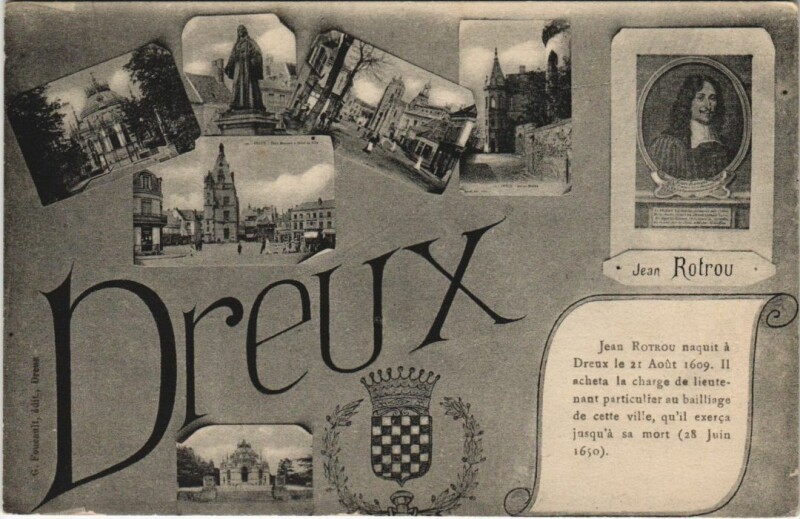 Carte postale ancienne Dreux Scenes - Crest - Jean Rotrou à Dreux