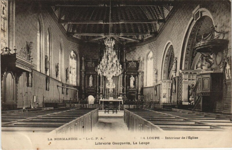Carte postale ancienne La Loupe Interieur de l'Eglise à La Loupe