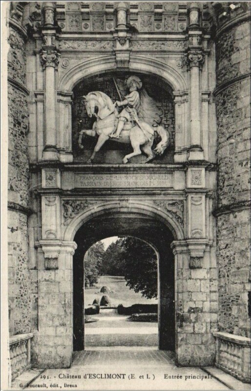 Carte postale ancienne Chateau d'Esclimont - Entree Principale