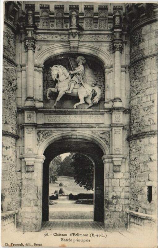 Carte postale ancienne Chateau d'Esclimont - Entree Principale