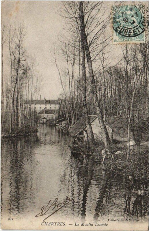 Carte postale ancienne Chartres Le Moulin Leconte France à Chartres