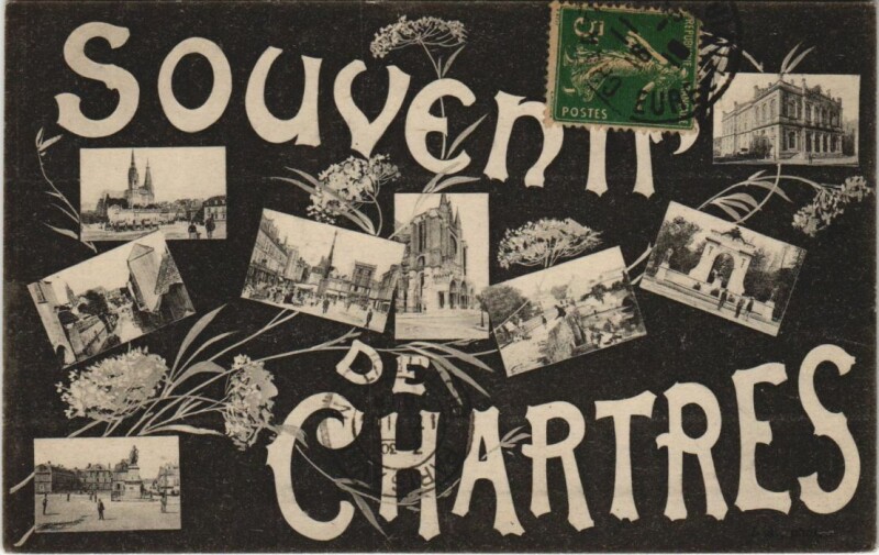 Carte postale ancienne Chartres Souvenir France à Chartres