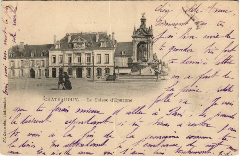 Carte postale ancienne Chateaudun La Caisse d'Epargne France