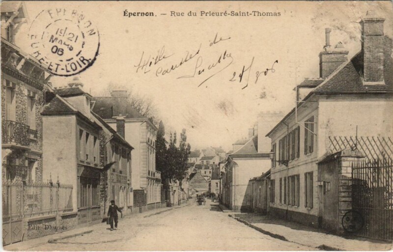 Carte postale ancienne Epernon Rue du Prieure Saint-Thomas France