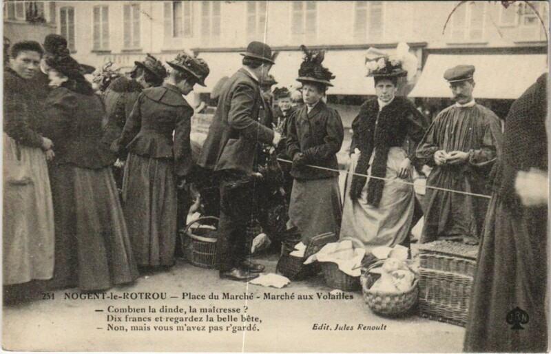 Carte postale ancienne Nogent-le-Rotrou Place du Marche France à Nogent-le-Rotrou