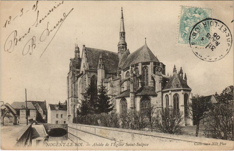 Carte postale ancienne Nogent le Roi Abside de l'Eglise St.Sulpice France à Nogent-le-Roi