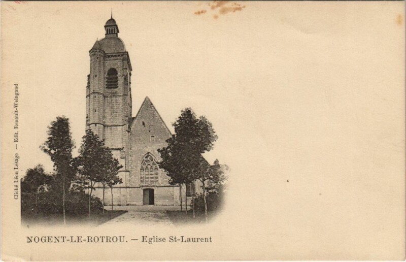 Carte postale ancienne Nogent-le-Rotrou Eglise St.Laurent France à Nogent-le-Rotrou