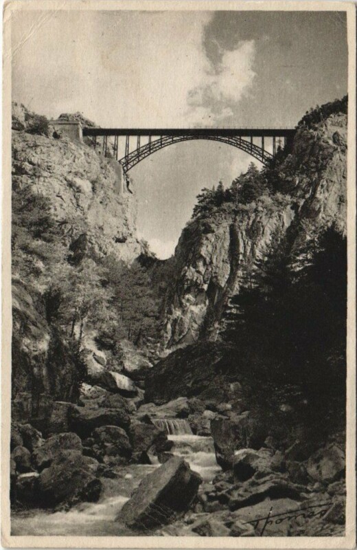Carte postale ancienne Briancon Le pont Baldy France