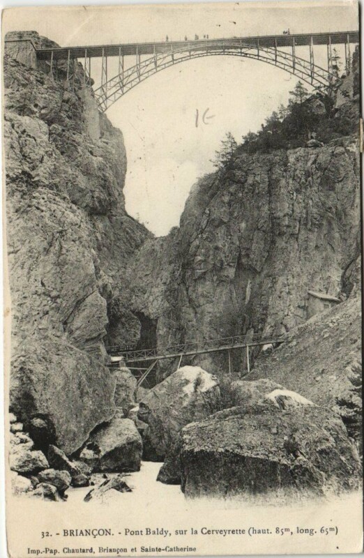 Carte postale ancienne Briancon Pont Baldy France