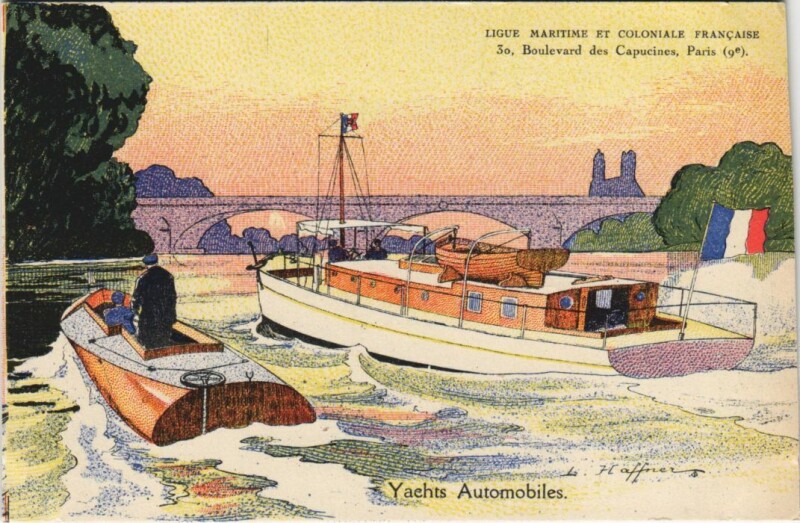 Carte postale ancienne Yachts Automobiles Ships