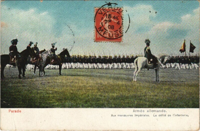 Carte postale ancienne Armee Allemande - Parade Ships