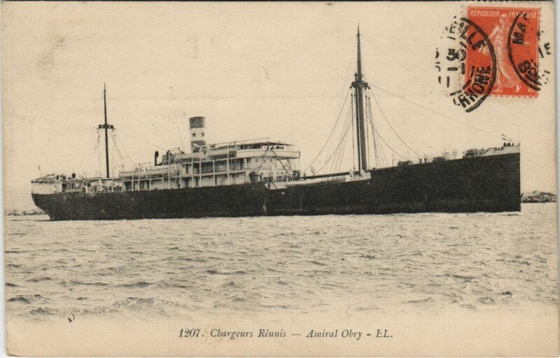 Carte postale ancienne Amiral Orly - Chargeurs Reunis Ships