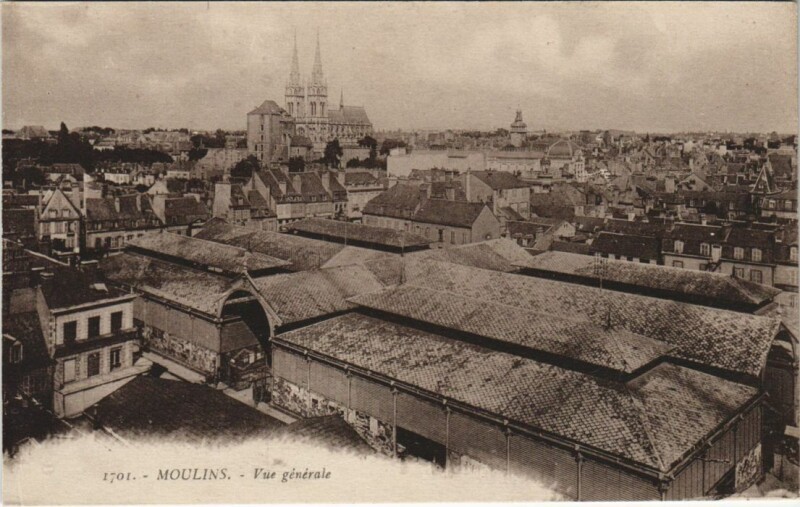 Carte postale ancienne Moulins vue generale à Moulins