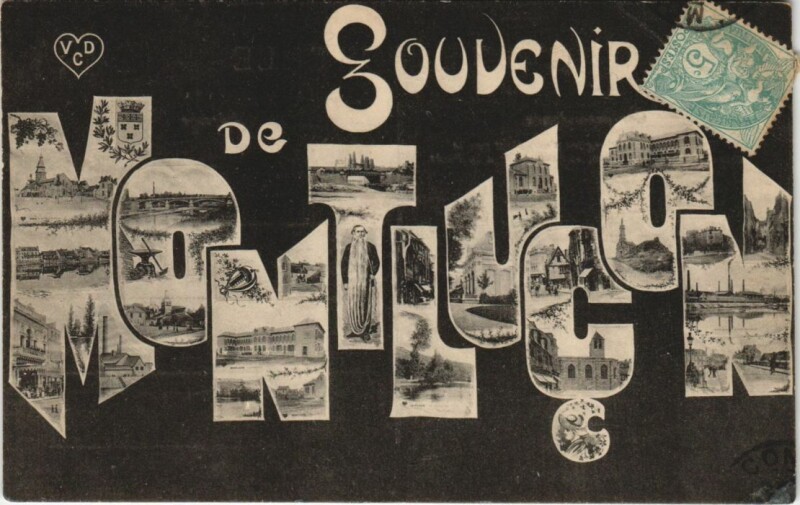 Carte postale ancienne Montlucon souvenir