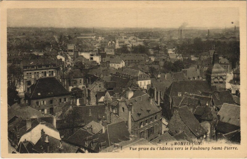 Carte postale ancienne Montlucon vue prise du Chateau