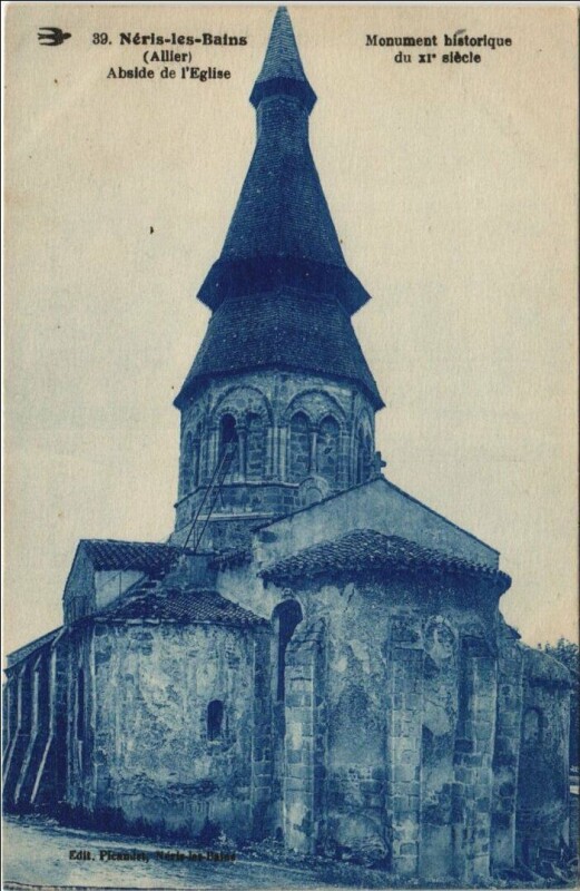 Carte postale ancienne Neris les Bains Abside de l'Eglise
