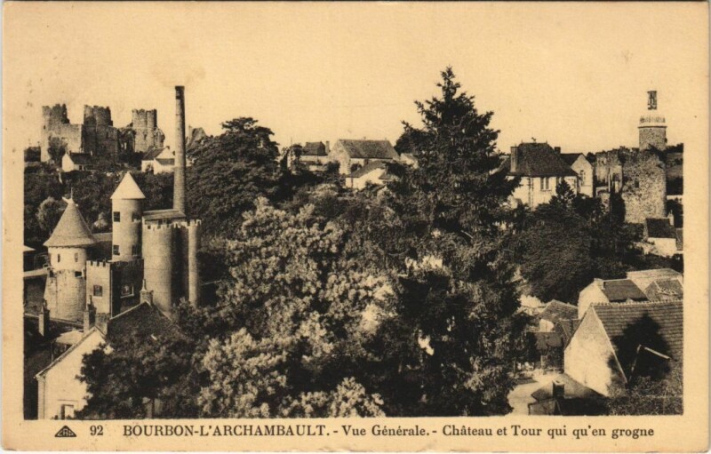 Carte postale ancienne Bourbon-l'Archambault vue generale à Bourbon-l'Archambault
