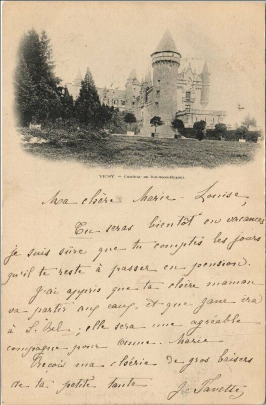 Carte postale ancienne Vichy Chateau de Bourbon Busset à Busset