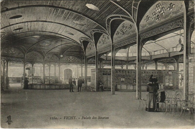 Carte postale ancienne Vichy Palais des Sources à Vichy