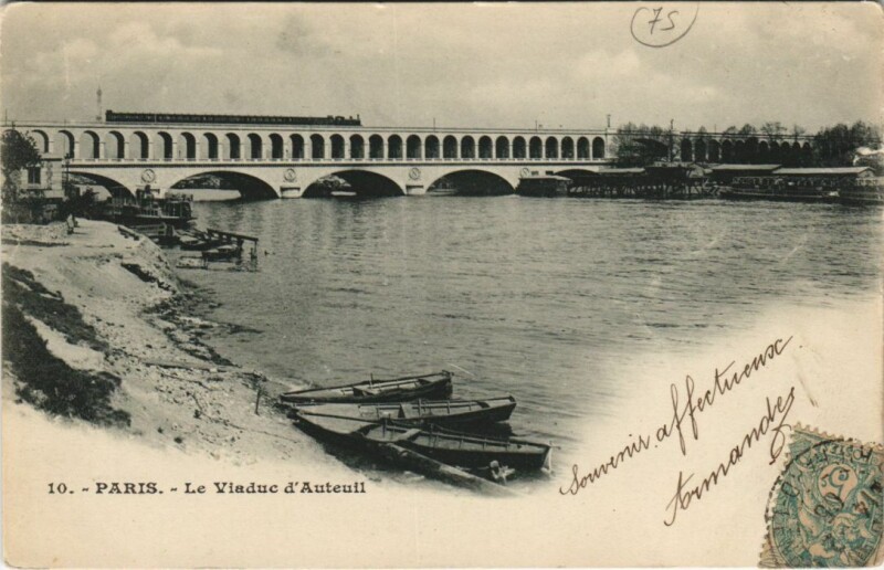 Carte postale ancienne Le Viaduc d'Auteuil à Paris 16e