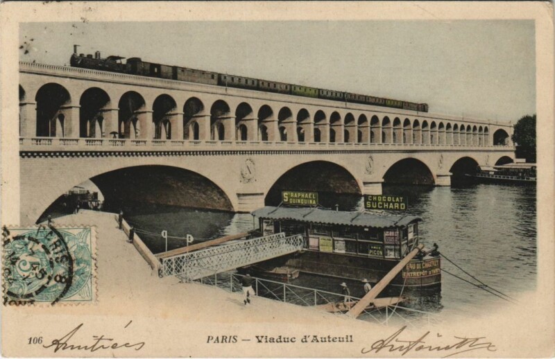 Carte postale ancienne Viaduc d'Auteuil à Paris 16e