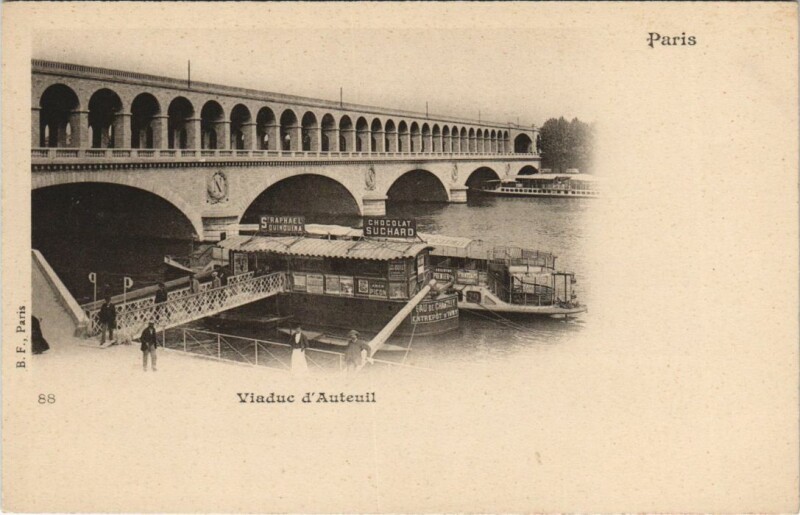 Carte postale ancienne Viaduc d'Auteuil à Paris 16e