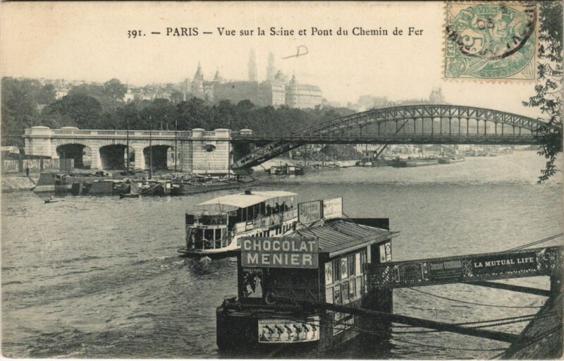 Carte postale ancienne Paris 16e Pont du Chemin de fer
