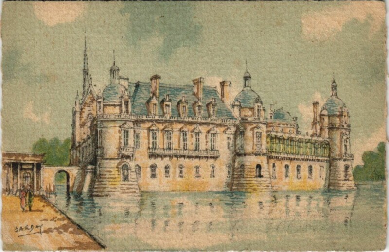 Carte postale ancienne Chantilly Chateau de Chantilly - Facade Nord-Est à Antilly