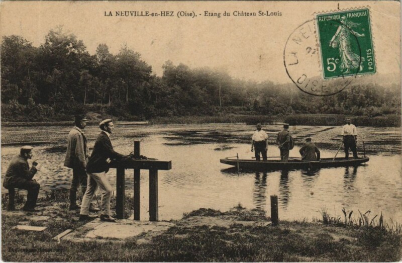 Carte postale ancienne La Neuville-en-Hez Etang du Chateau Saint-Louis à La Neuville-en-Hez