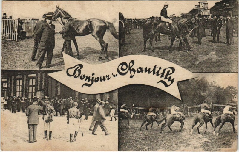 Carte postale ancienne Chantilly Les Courses - Scenes à Antilly