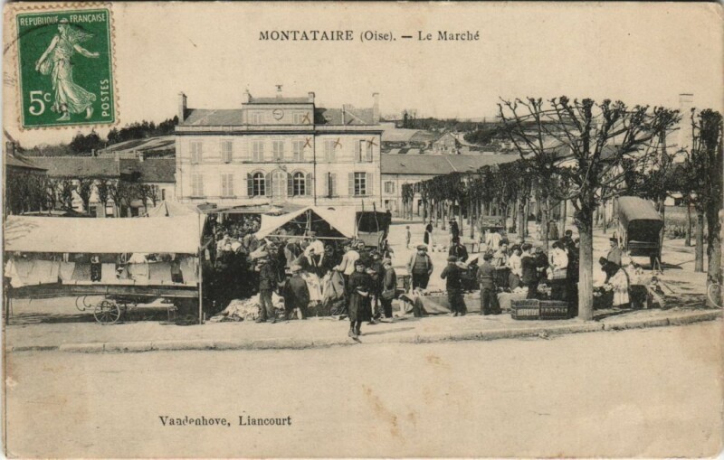 Carte postale ancienne Montataire Le Marche à Montataire