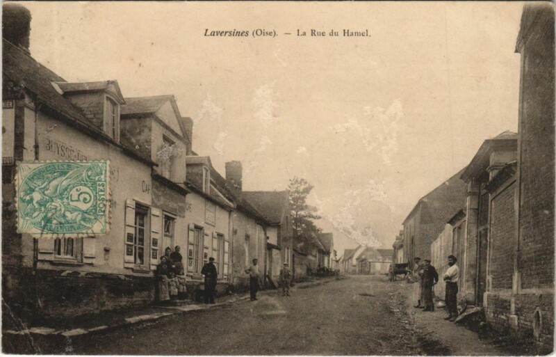 Carte postale ancienne Laversines La Rue du Hamel à Laversines