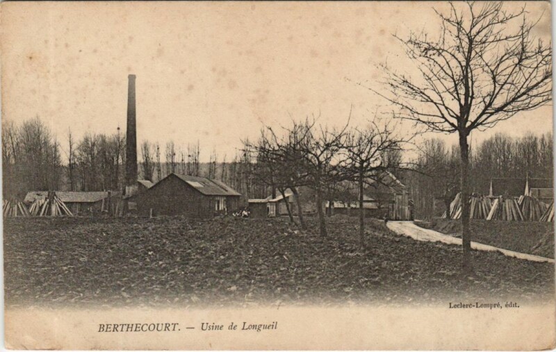 Carte postale ancienne Berthecourt Usine de Longueil à Berthecourt