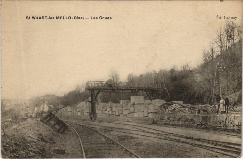 Carte postale ancienne Saint-Vaast-les-Mello Les Grues à Mello