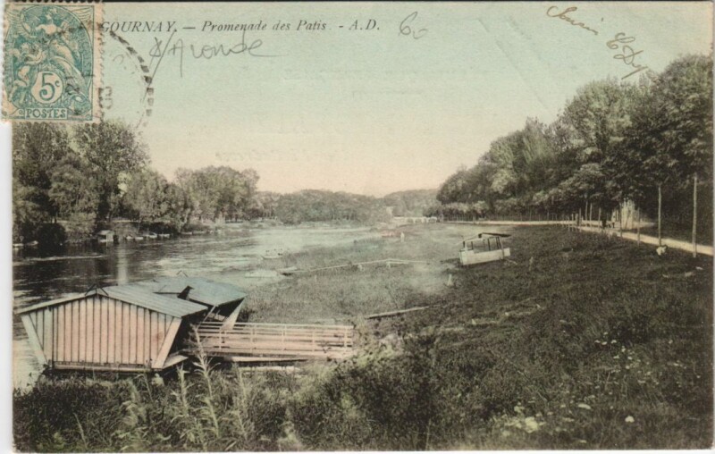 Carte postale ancienne Gournay-sur-Aronde Promenade des Patis à Gournay-sur-Aronde