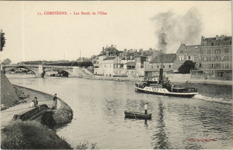 Carte postale ancienne Compiegne Les Bords de l'Oise