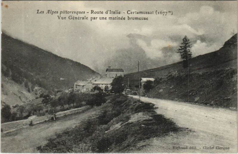 Carte postale ancienne Certamussat Vue Generale par une Matinee Brumeuse