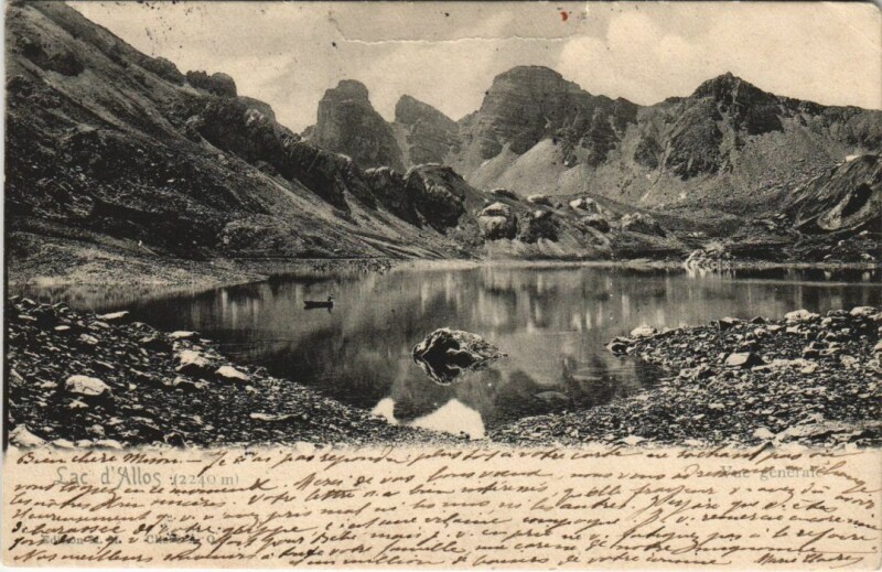 Carte postale ancienne Lac d'Allos à Allos