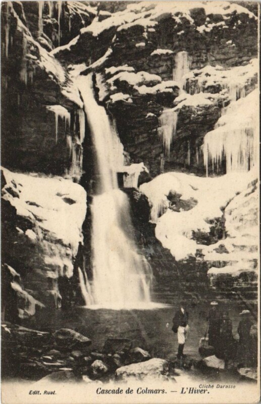Carte postale ancienne Colmars Cascade de Colmars - L'Hiver à Colmars