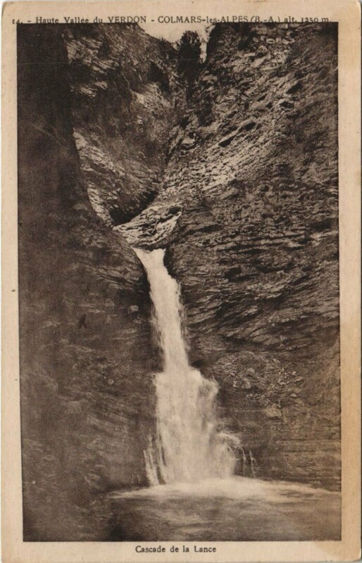 Carte postale ancienne Colmars Colmars-les-Alpes - Cascade de la Lance à Colmars