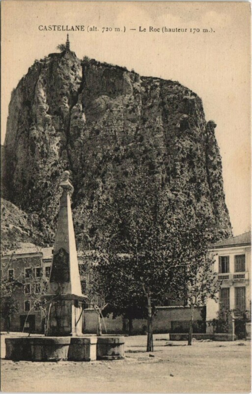 Carte postale ancienne Castellane Le Roc et le Verdon - Pont à Castellane