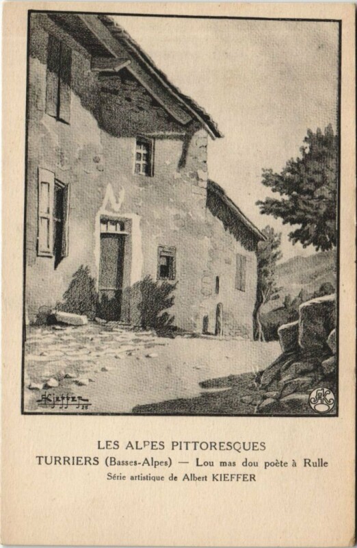 Carte postale ancienne Turriers Village Scene - Lou mas dou Poete a Rulle à Turriers