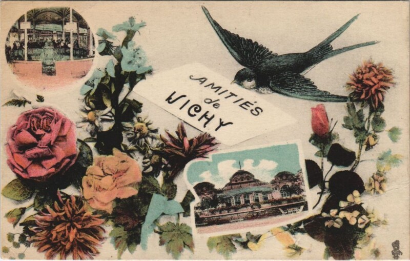 Carte postale ancienne Vichy souvenir à Vichy