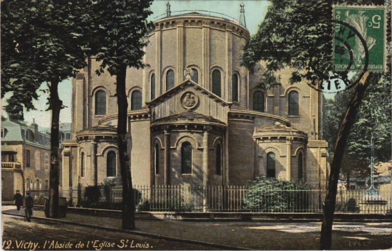 Carte postale ancienne Vichy Abside de l'Eglise Saint-Louis à Vichy